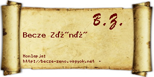 Becze Zénó névjegykártya